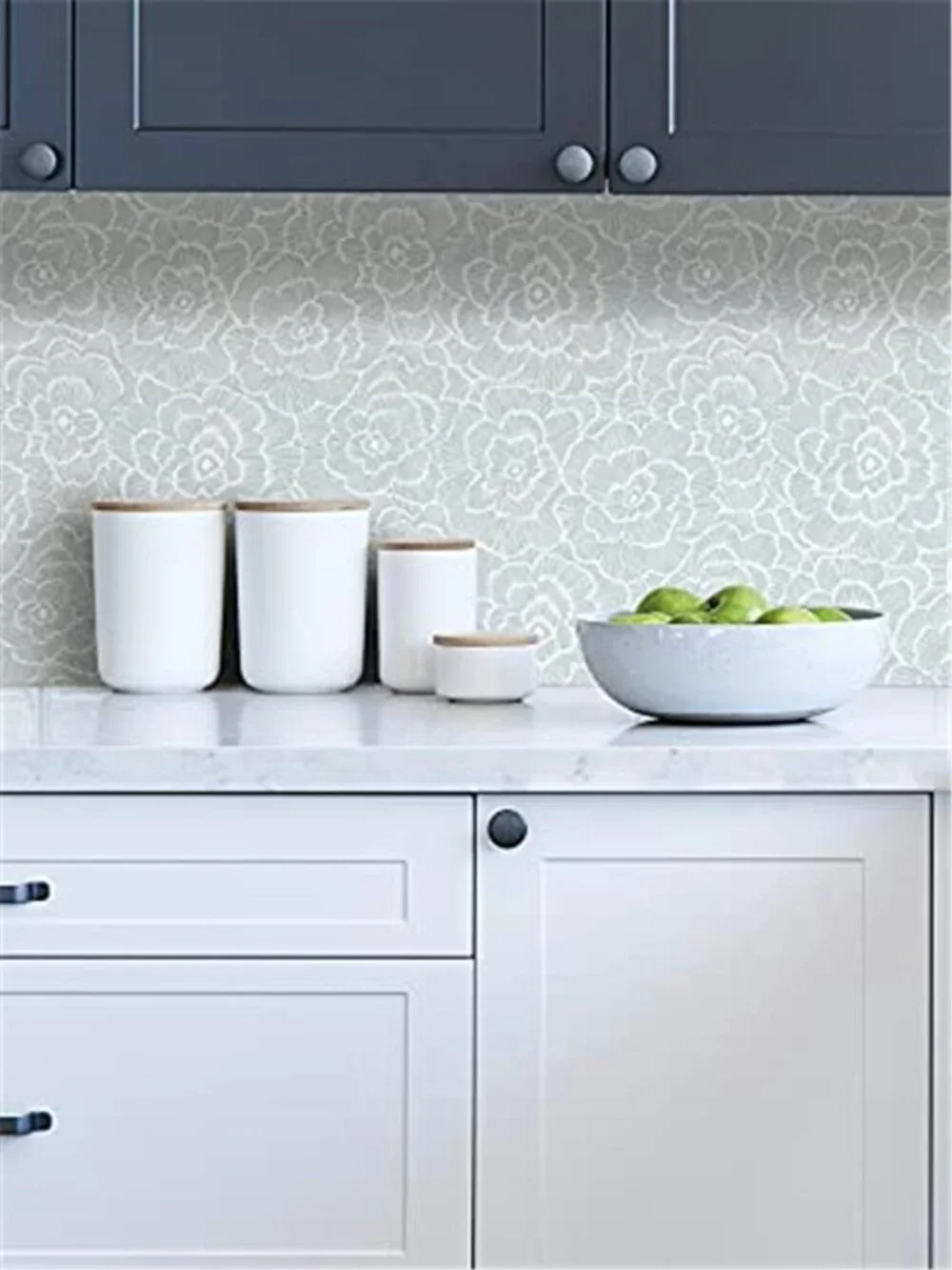 Peel And Stick Wallpaper Blue Floral Removable Vinyl Contact Paper 20 Inch 18 Ft